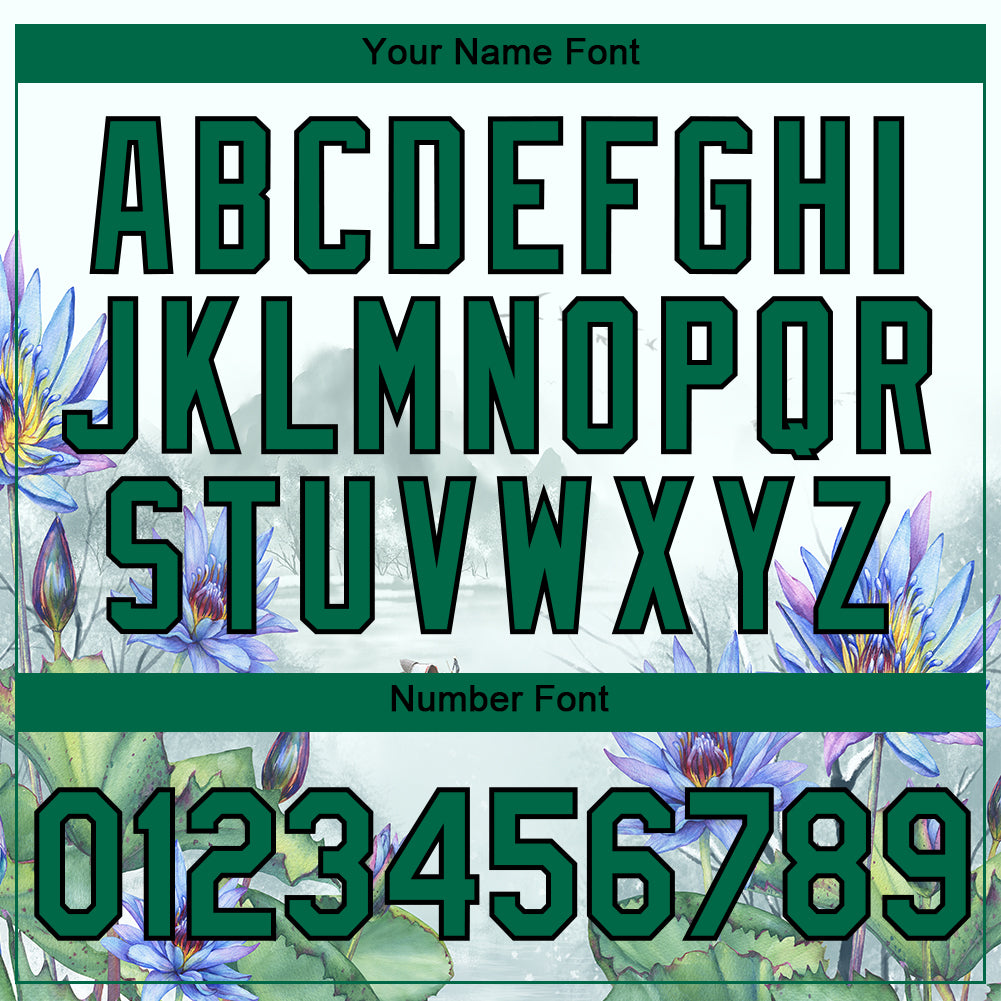 Custom White Kelly Green-Black 3D Pattern Design Flowers Performance T-Shirt