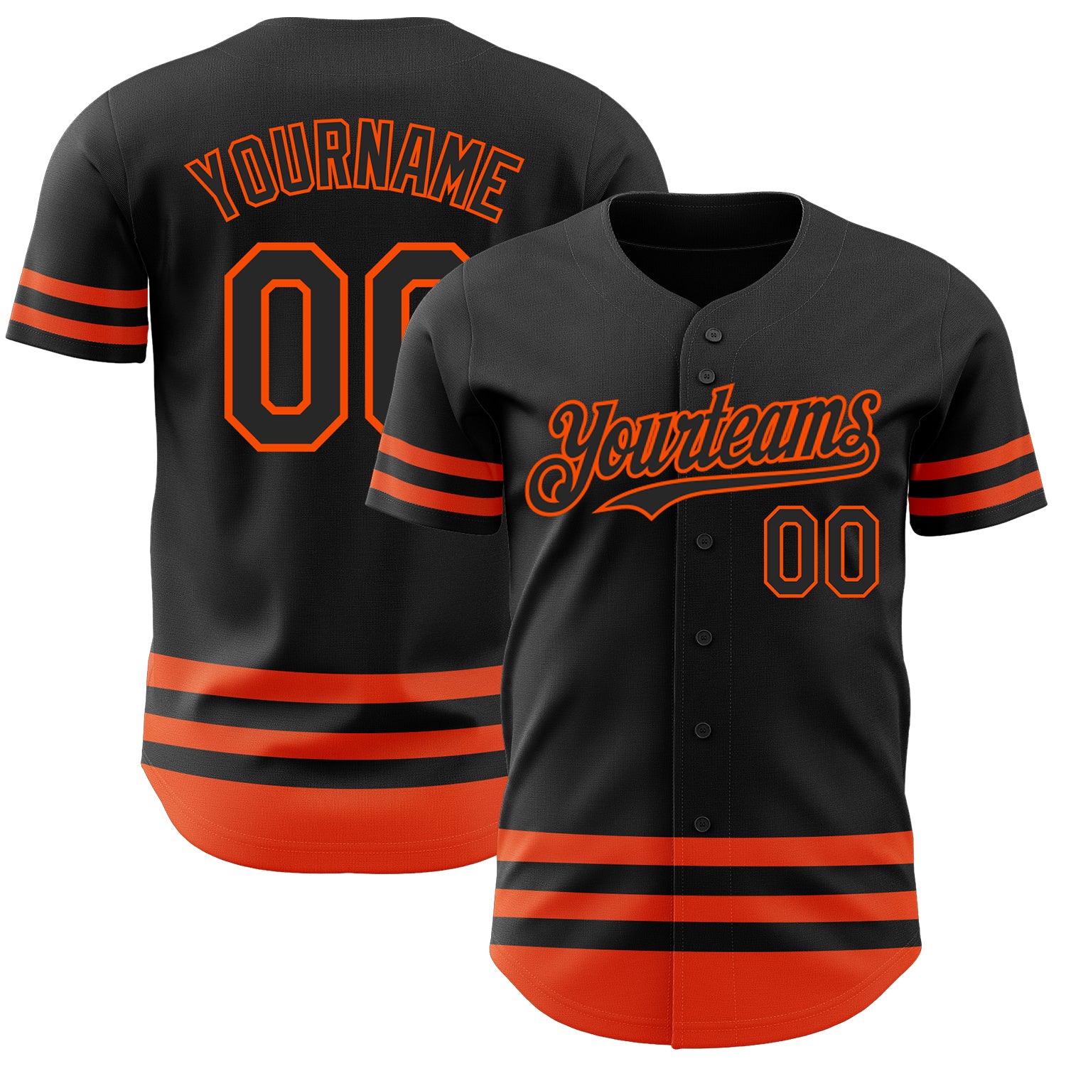 2024 Custom Black Orange Stripes Authentic Baseball Jersey Sale Online ...