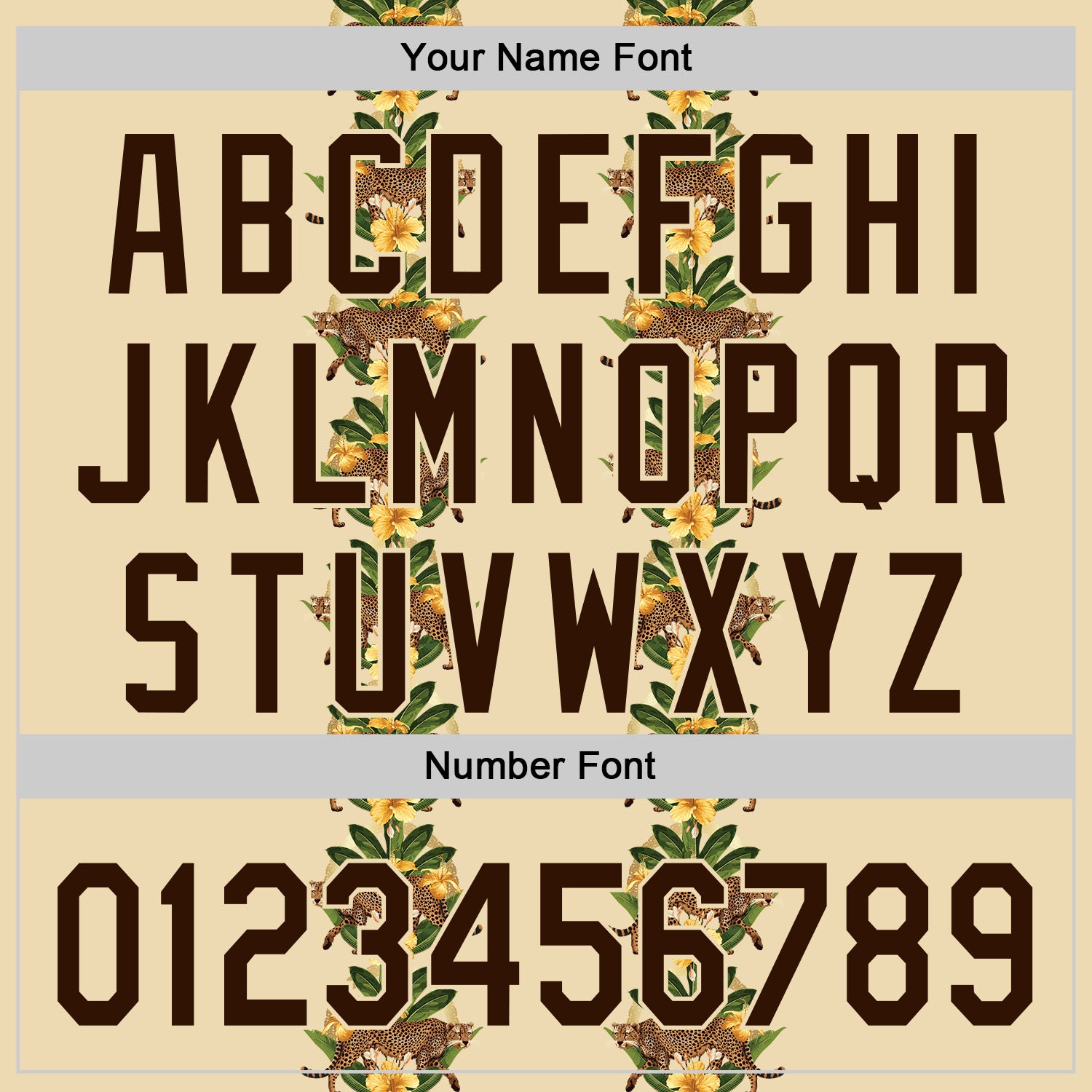 Custom Cream Brown 3D Tropical Hawaii Jungle Plant And Leopard Authentic Baseball Jersey