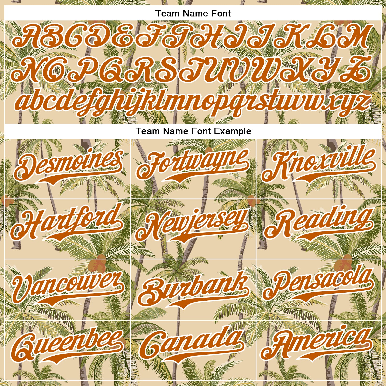 Custom City Cream Texas Orange-White 3D Hawaii Tropical Coconut Tree Authentic Baseball Jersey
