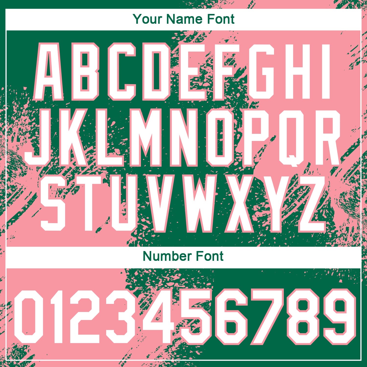 Custom Kelly Green White-Medium Pink 3D Pattern Design Abstract Brush Stroke Performance T-Shirt