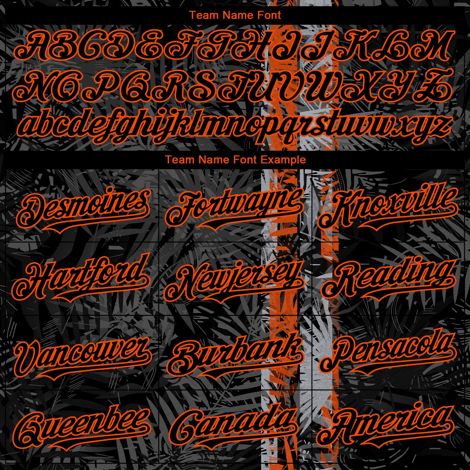 Custom Black Orange 3D Hawaii Tropical Palm Leaves Authentic Baseball Jersey