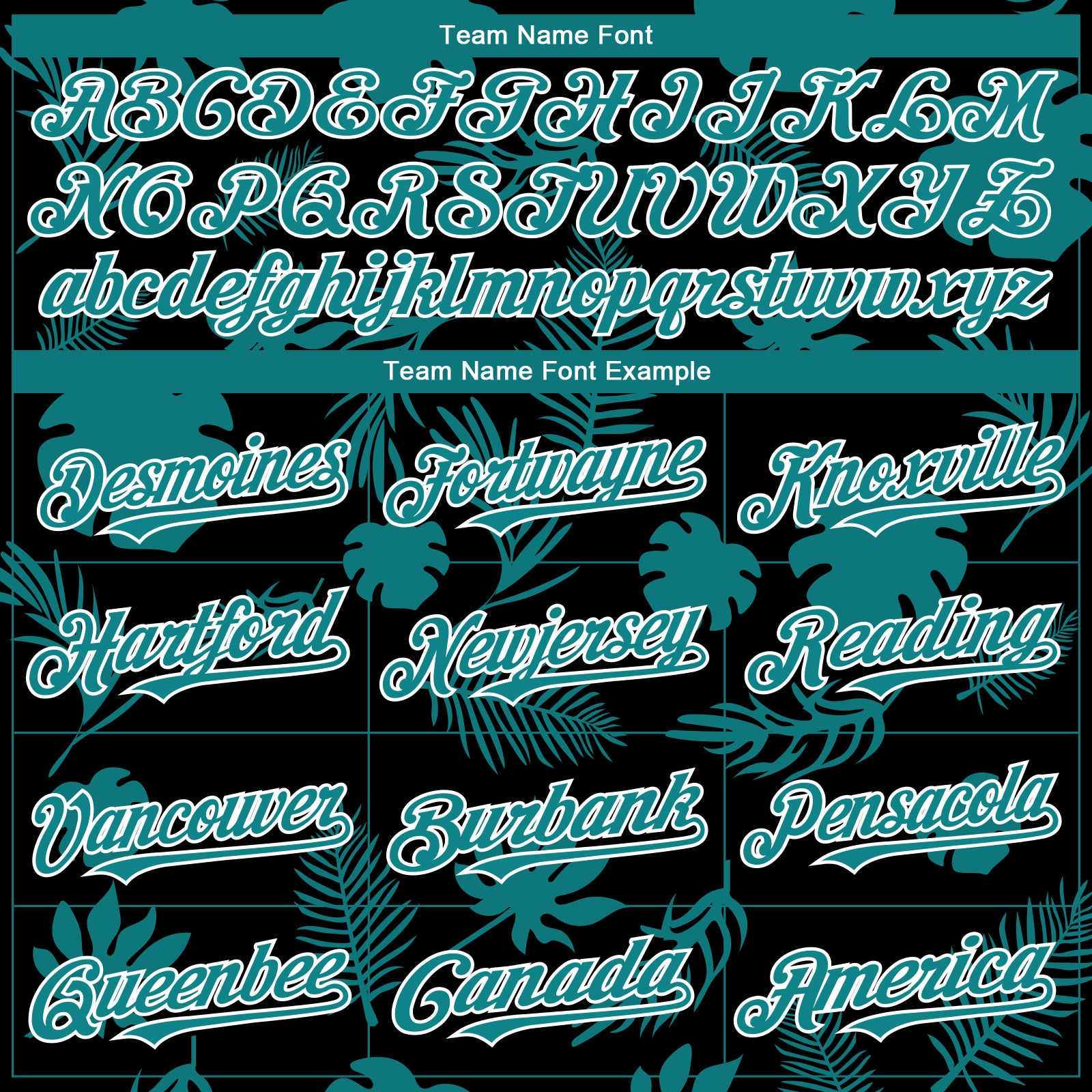 Custom Black Teal-White 3D Hawaii Palm Leaves Authentic Baseball Jersey