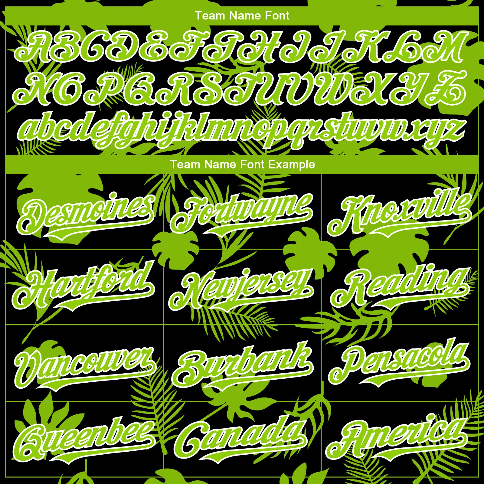 Custom Black Neon Green-White 3D Hawaii Palm Leaves Authentic Baseball Jersey