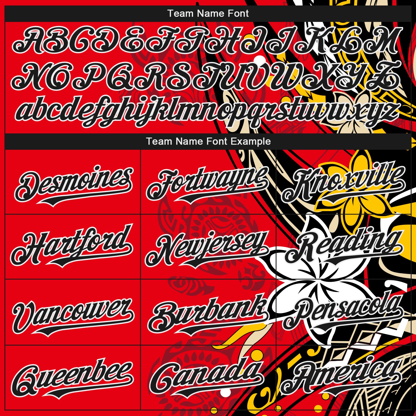 Custom Red Black-White 3D Hawaii Flower Authentic Baseball Jersey