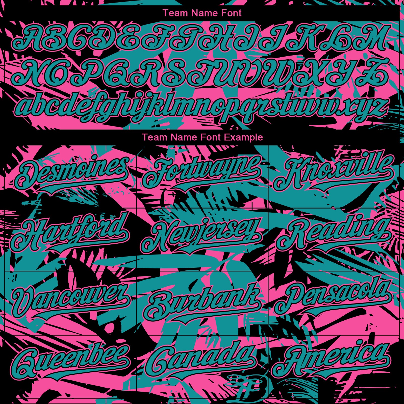 Custom Black Pink-Teal 3D Hawaii Palm Leaves Authentic Baseball Jersey