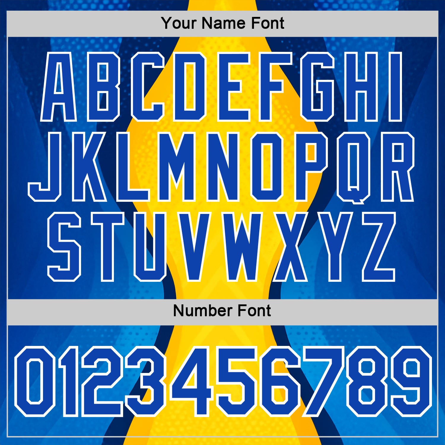 Custom Yellow Thunder Blue Blue-White 3D Pattern Design Brazil Color Block Sportswear Performance T-Shirt