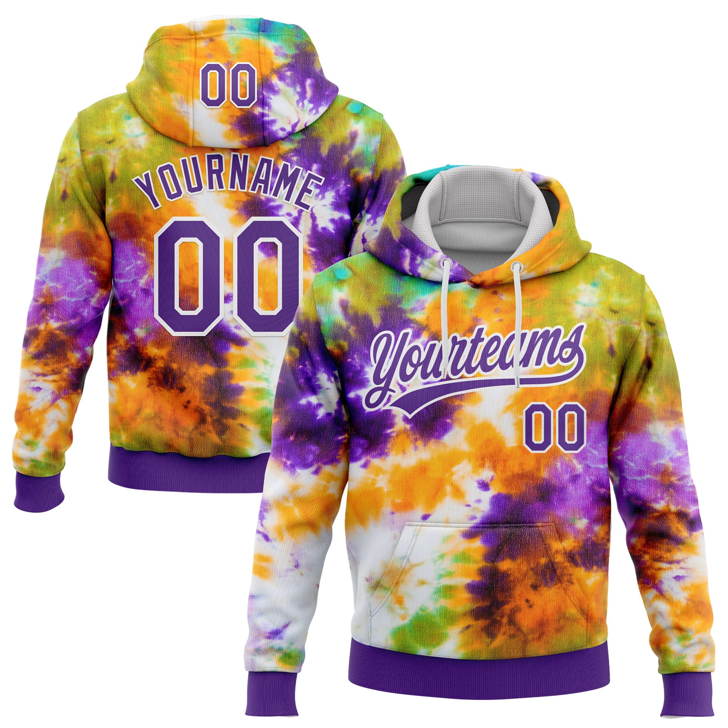 2025 Custom 3D Tie Dye Sports Pullover Sweatshirt Hoodie Stitched ...