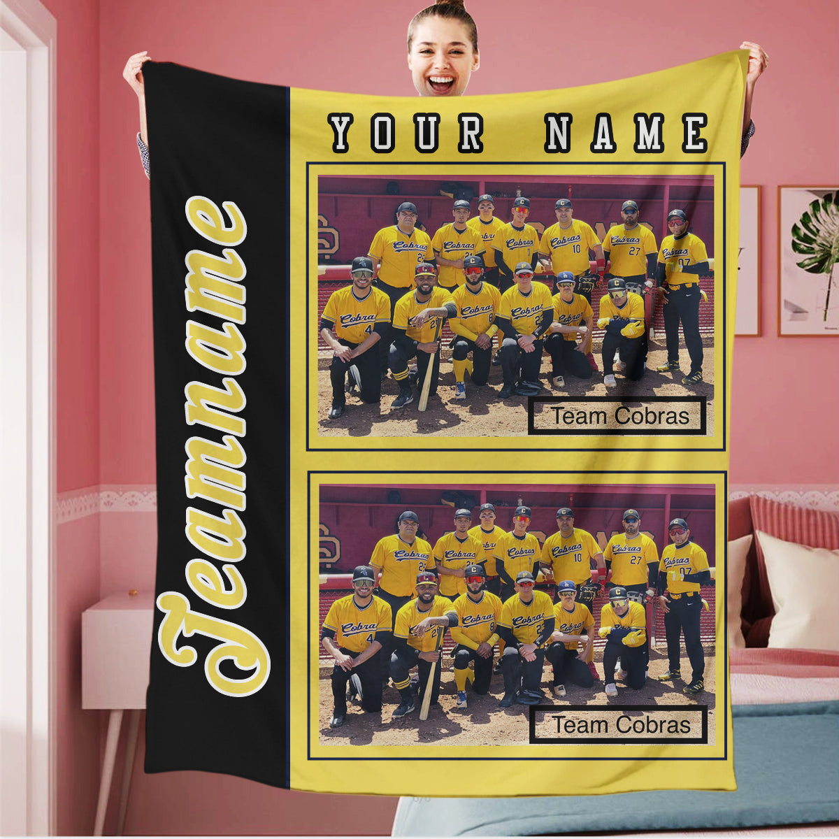 Personalized Team Name Photo Blanket
