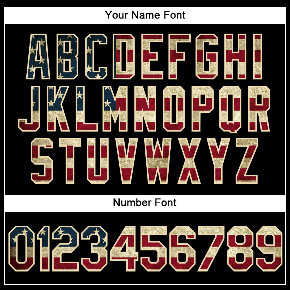 Custom Stitched Black Vintage USA Flag-Cream Sports Pullover Sweatshirt Hoodie