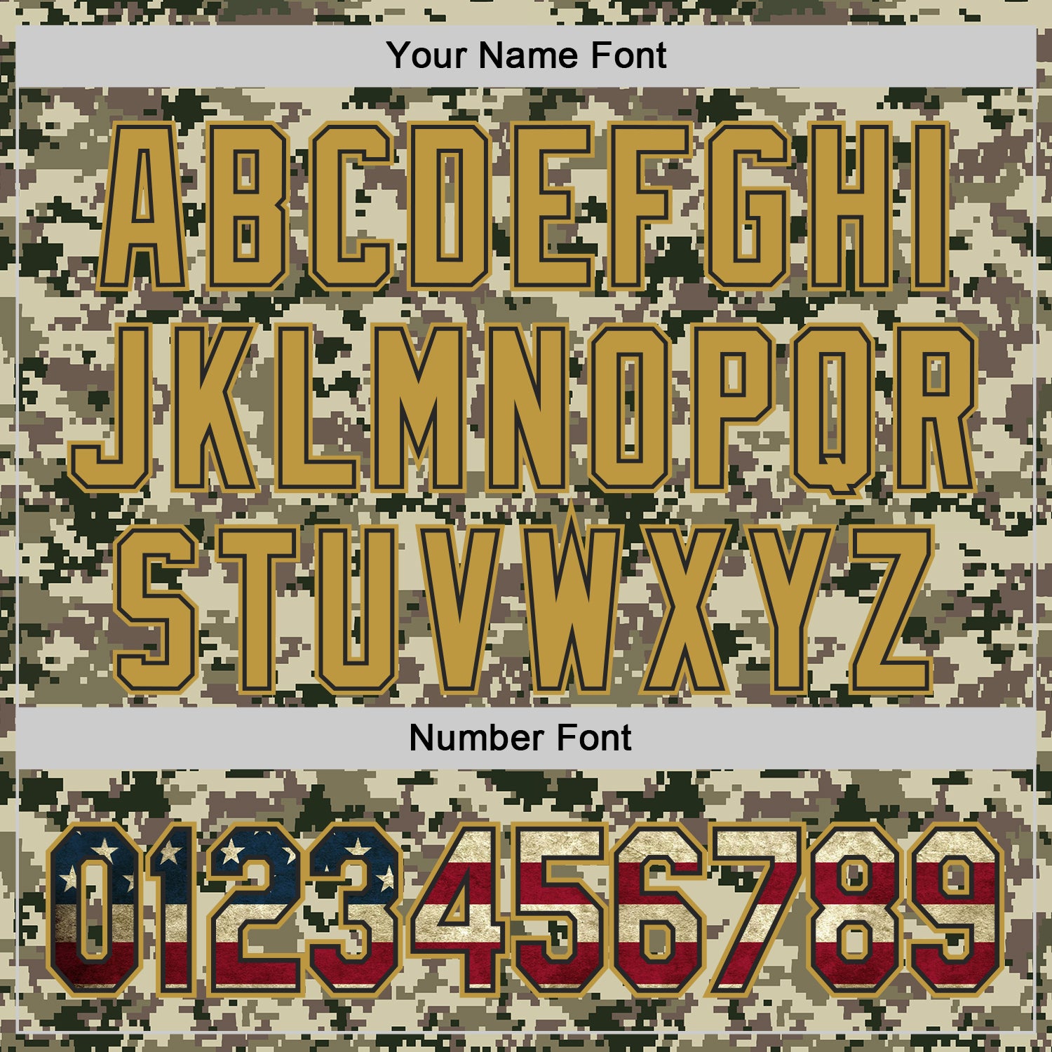 Custom Camo Vintage USA Flag Black-Old Gold Digital Camouflage Authentic Baseball Jersey