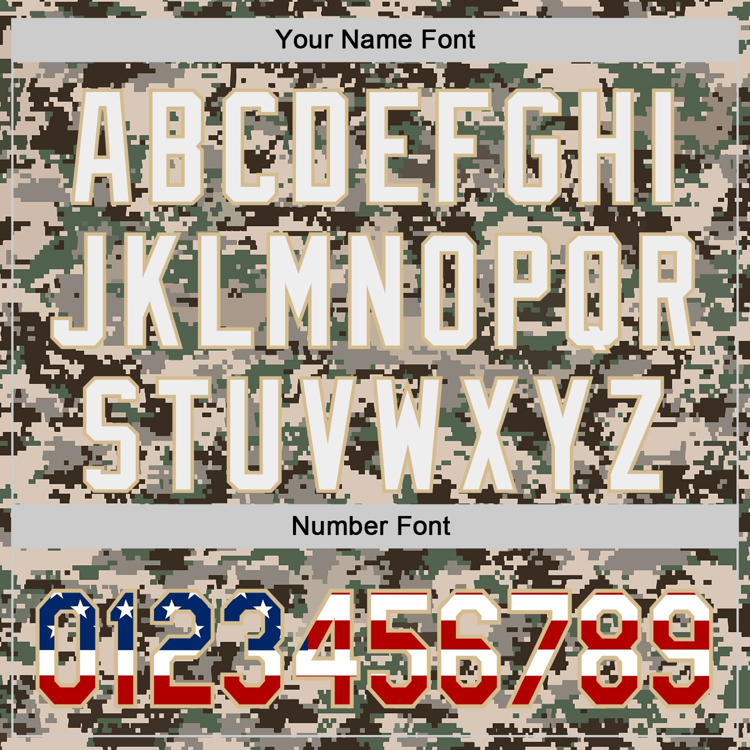 Custom Camo USA Flag Vegas Gold-White Digital Camouflage Authentic Baseball Jersey