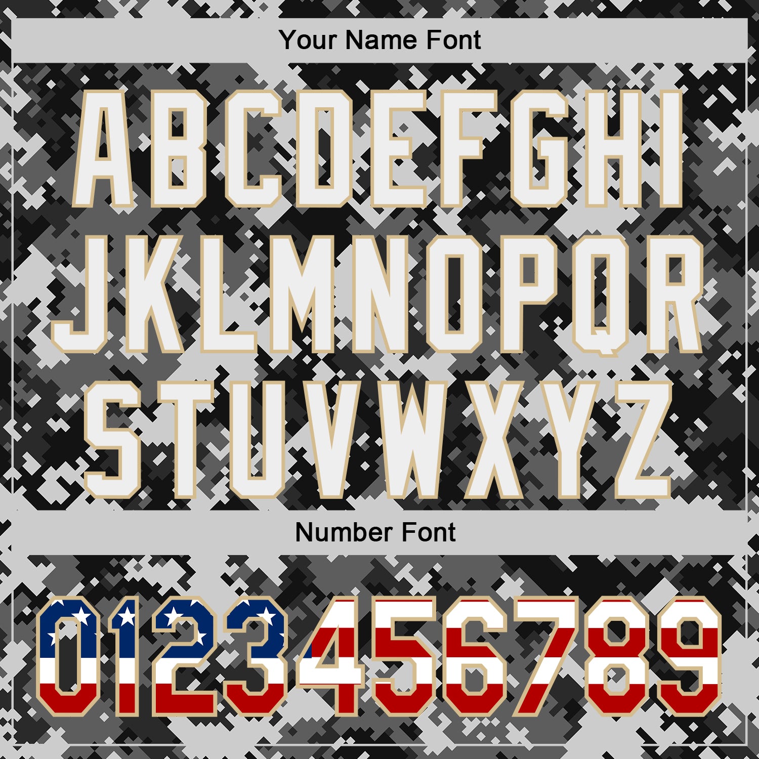 Custom Camo USA Flag Vegas Gold-White Digital Camouflage Authentic Baseball Jersey
