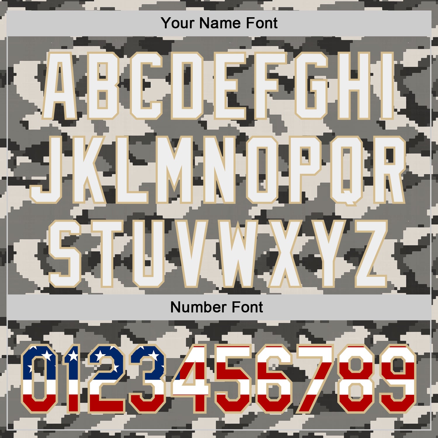 Custom Camo USA Flag Vegas Gold-White Digital Camouflage Authentic Baseball Jersey
