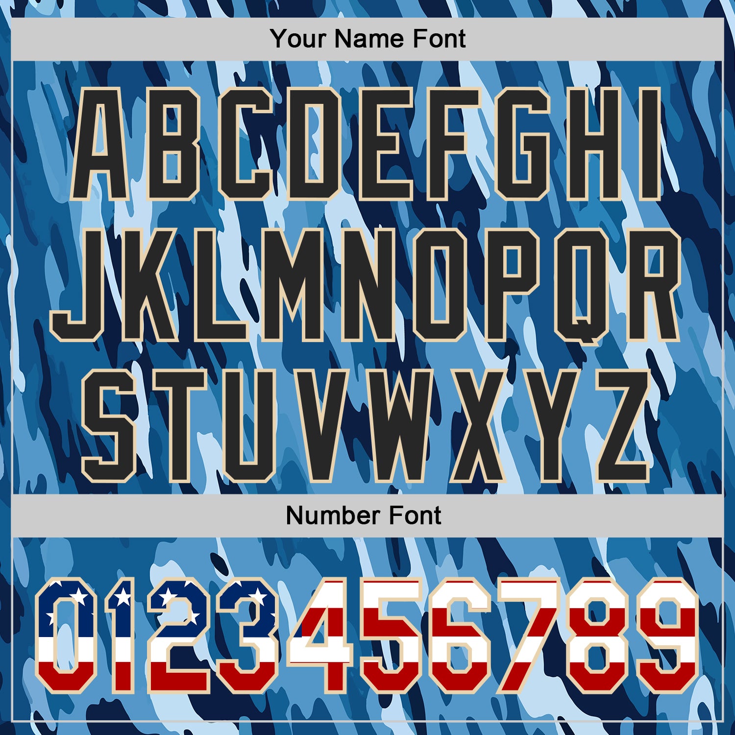 Custom Camo USA Flag City Cream-Black Blue Ocean Camouflage Authentic Baseball Jersey