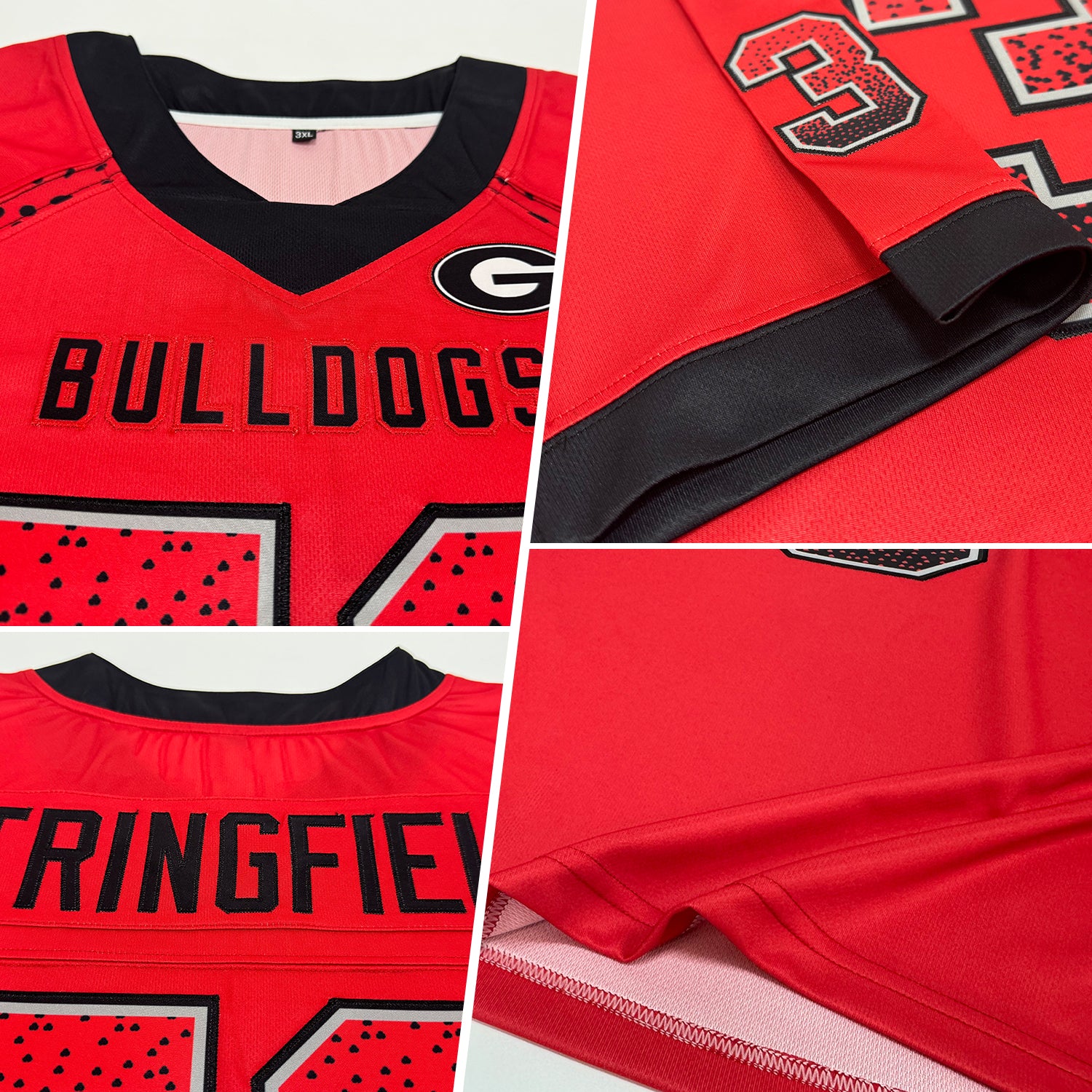 Custom Red Black-Light Gray Drift Fashion Football Jersey