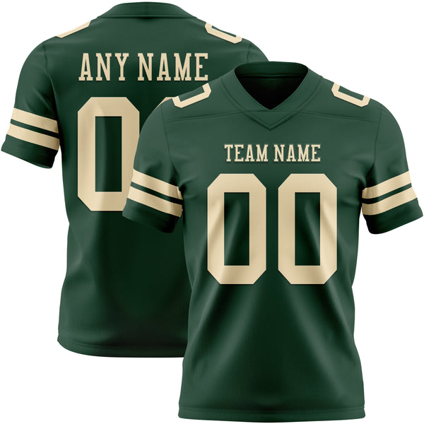 Custom Green Cream Authentic Football Jersey