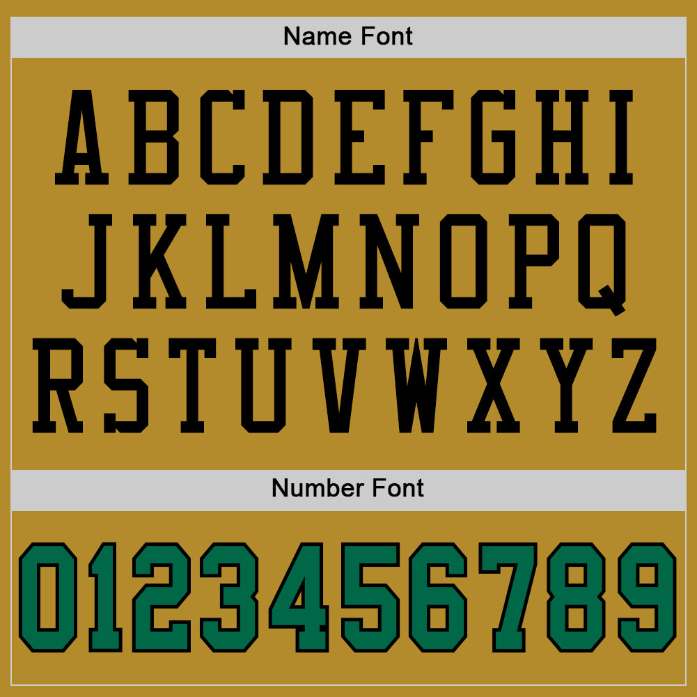 Custom Old Gold Kelly Green-Black Mesh Authentic Football Jersey