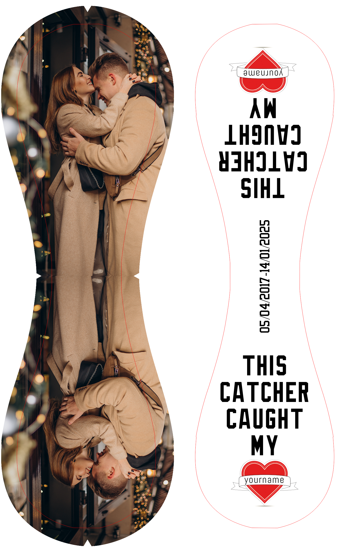 This Catcher Caught Personalized Anniversary Name Date Photo White Baseballs