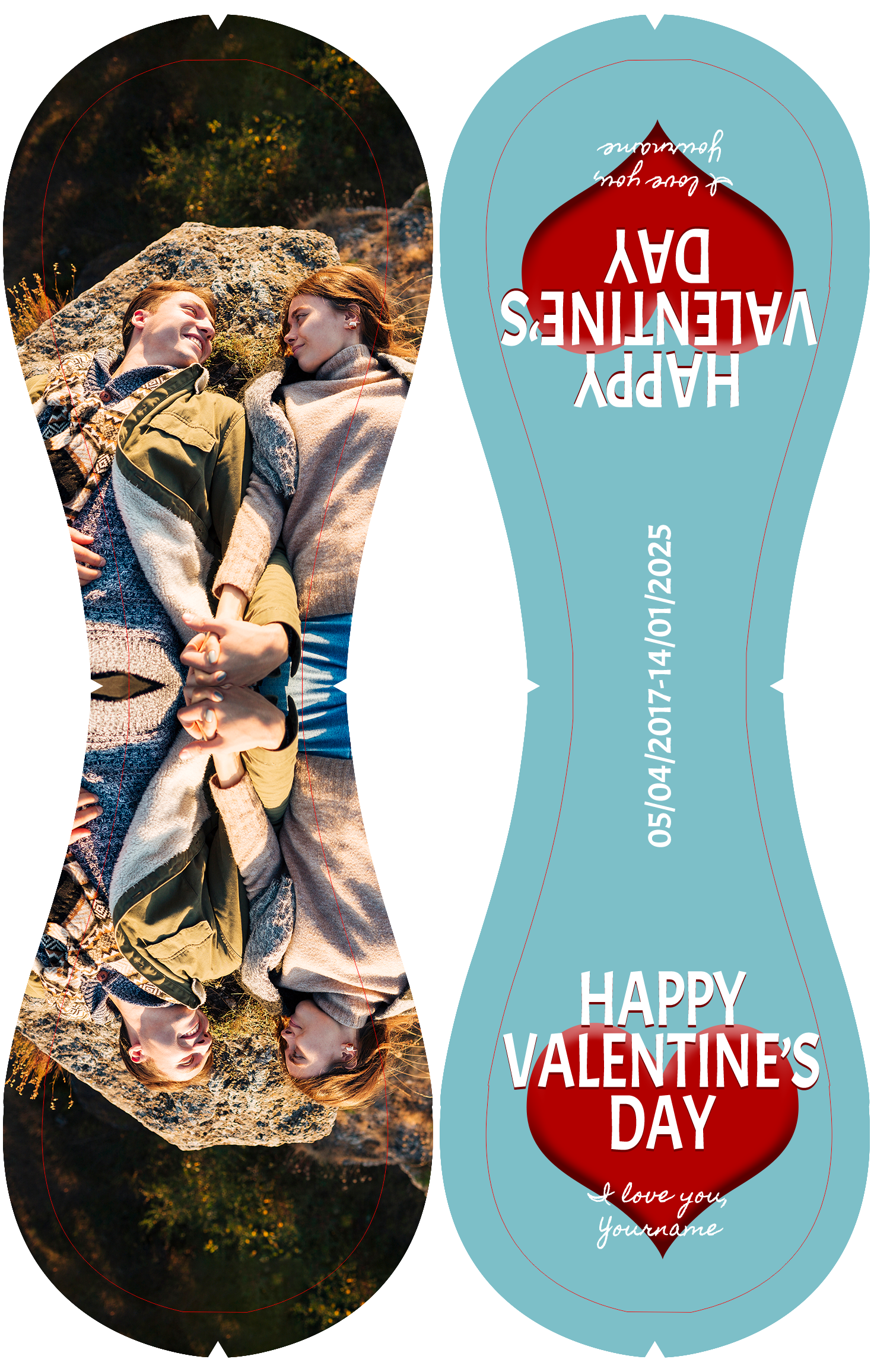 Happy Valentine's Day Personalized Anniversary Name Date Photo Blue Baseballs