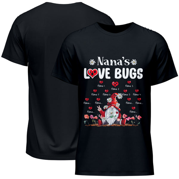 Personalized Nana's Love Bugs Father's Day T-Shirt