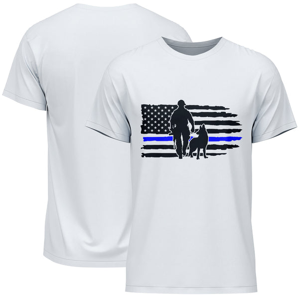 Police German Shepherd American Flag T-Shirt