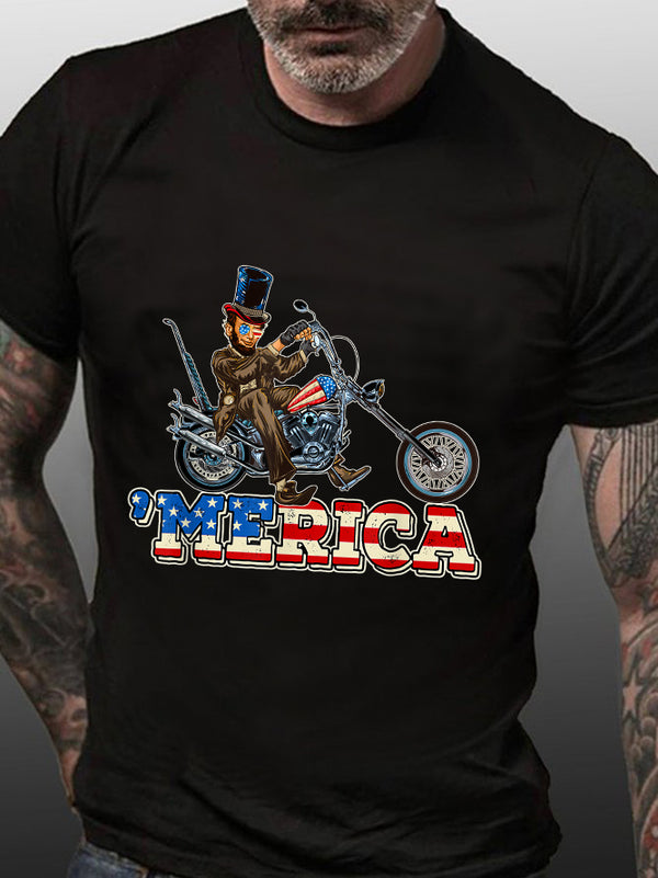 American Flag Motorcycle T-Shirt