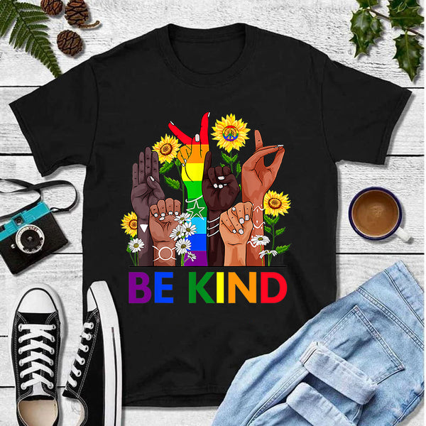 Be Kind Sunflower Rainbow LGBT T-Shirt