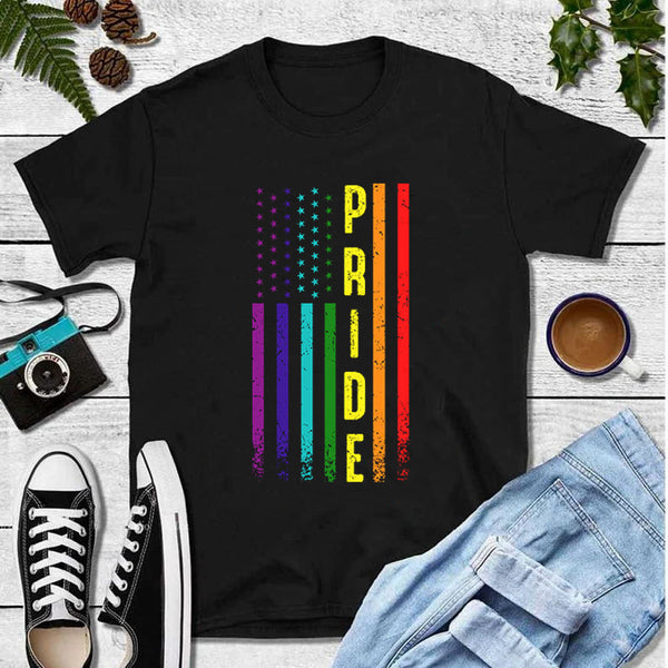 American Flag Pride Rainbow LGBT T-Shirt