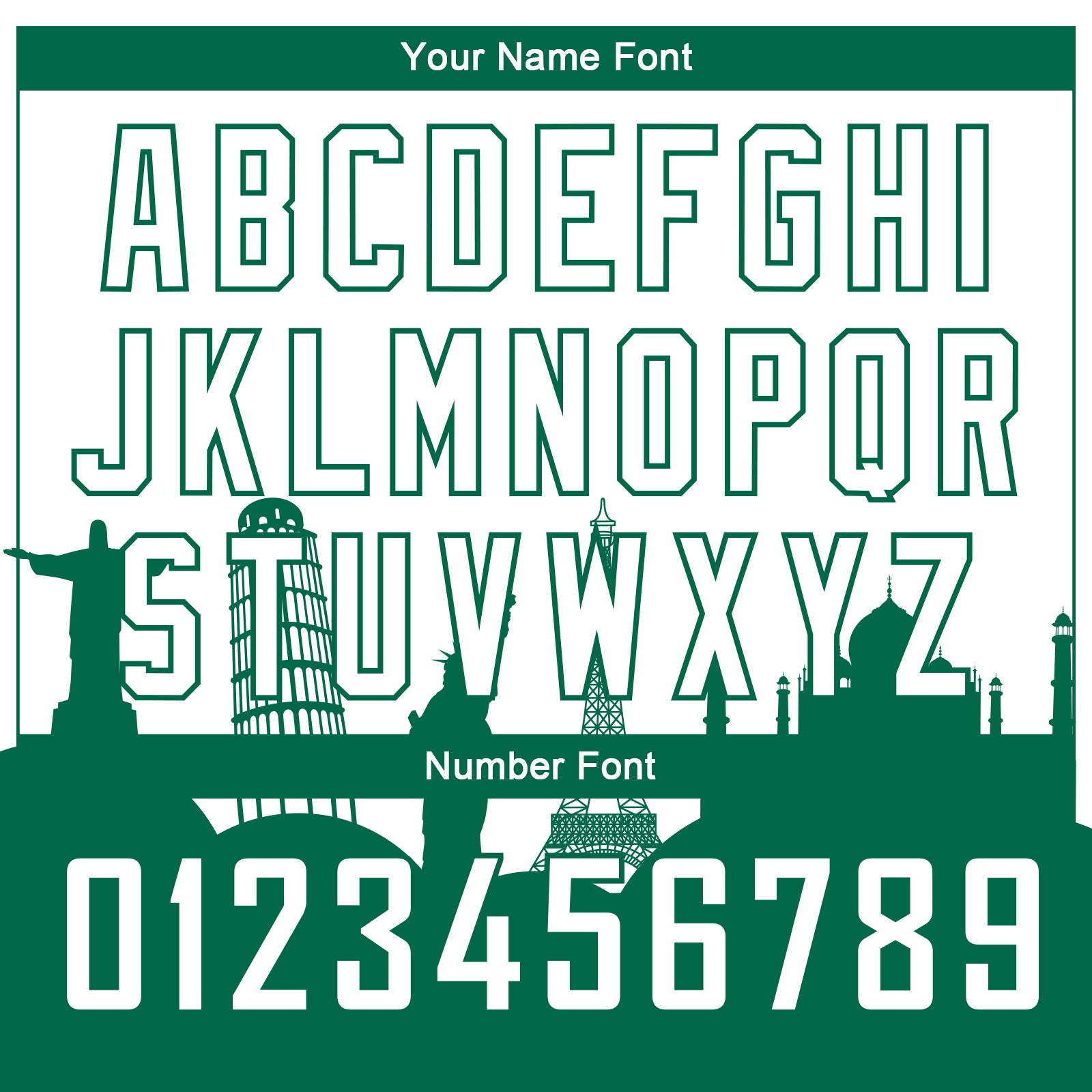Custom White Kelly Green Holiday Travel Monuments Silhouette Authentic City Edition Basketball Jersey