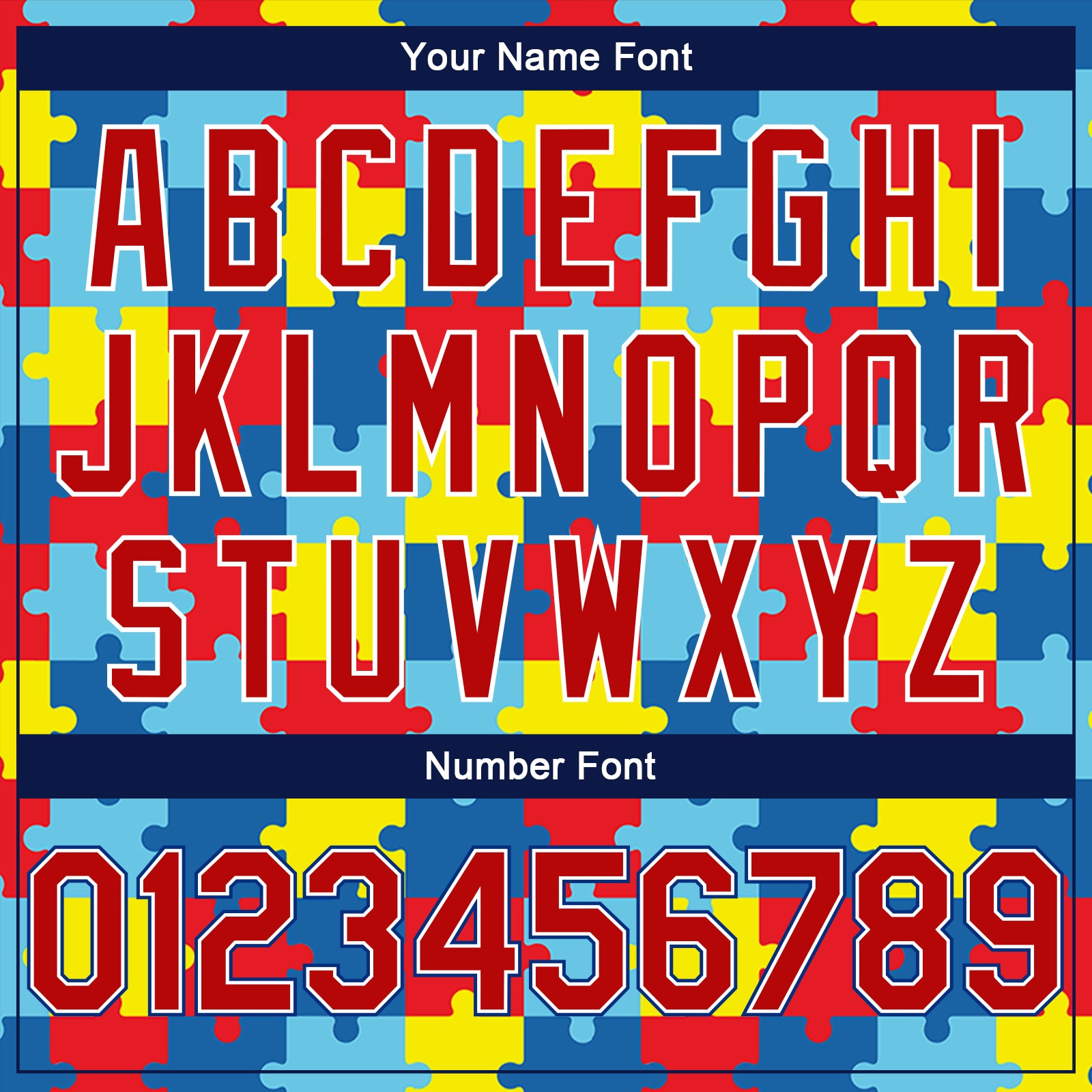 Custom Black Red-Royal 3D Pattern Design Autism Awareness Puzzle Pieces Authentic Basketball Jersey