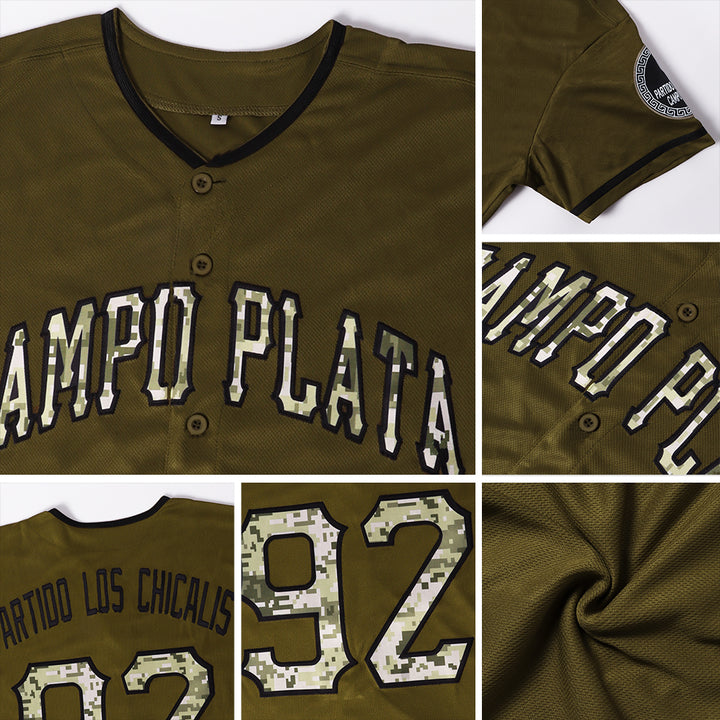 Custom Camo Olive-Black Authentic Baseball Jersey Fast Shipping –  FiitgCustom