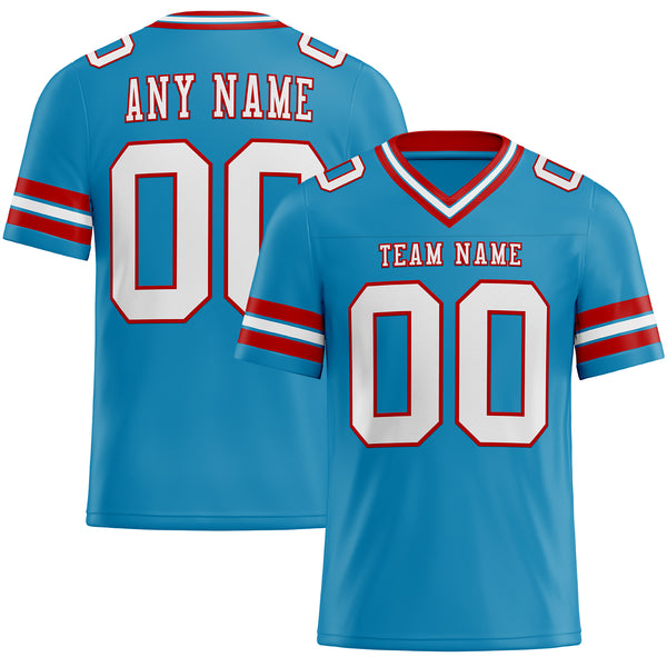 Custom Panther Blue White-Red Authentic Football Jersey