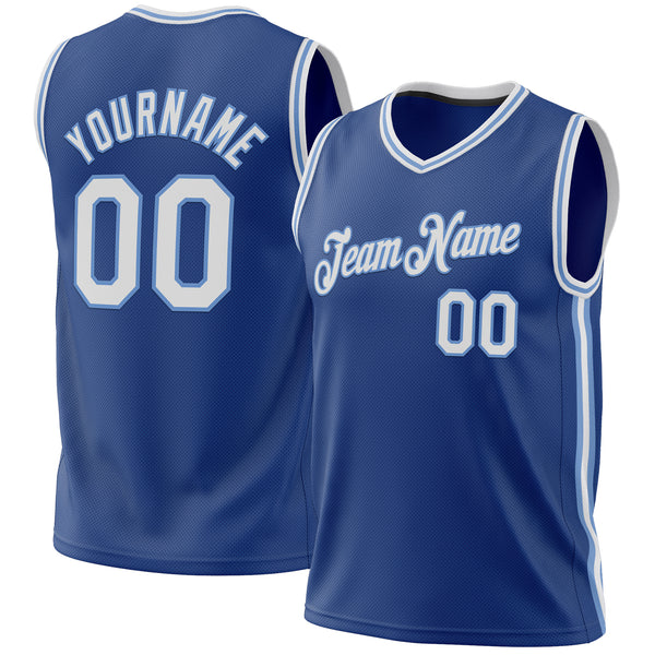 Custom Royal White-Light Blue Authentic Throwback Basketball Jersey