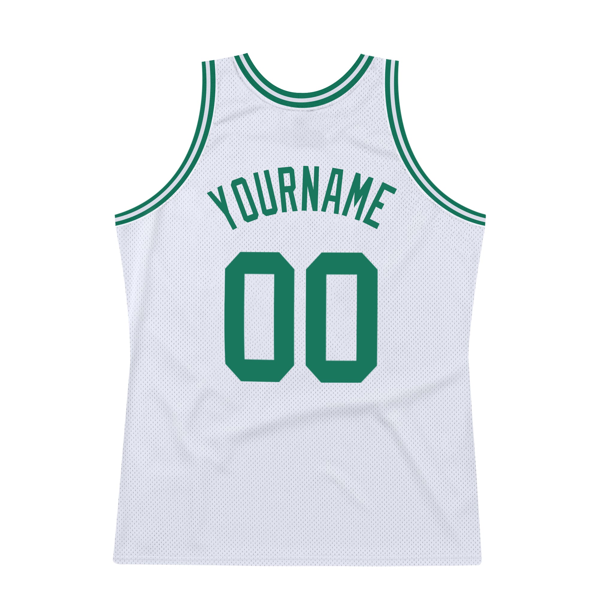 Custom White Kelly Green Authentic Throwback Basketball Jersey