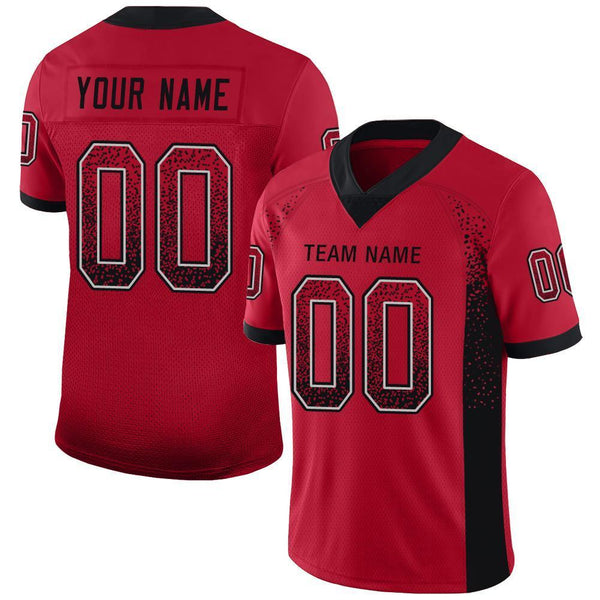 Custom Red Black-Light Gray Drift Fashion Football Jersey