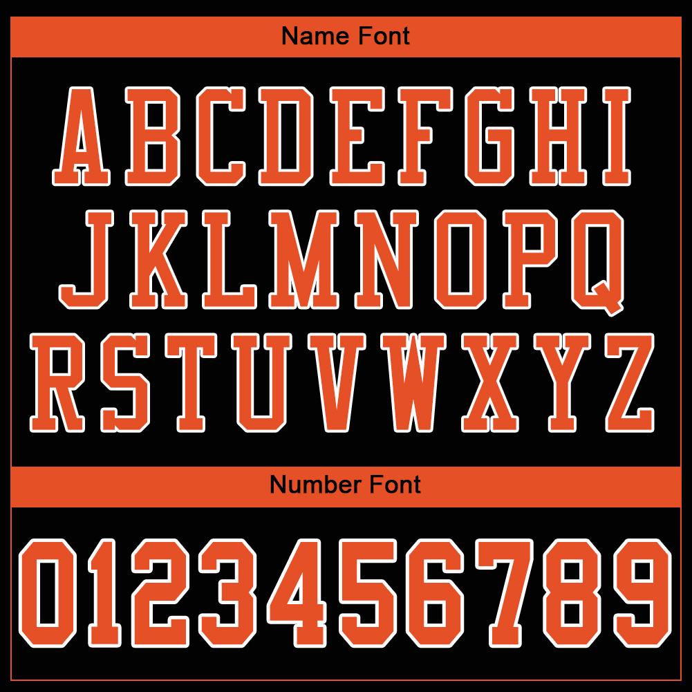 Custom Black Orange-White Mesh Authentic Football Jersey