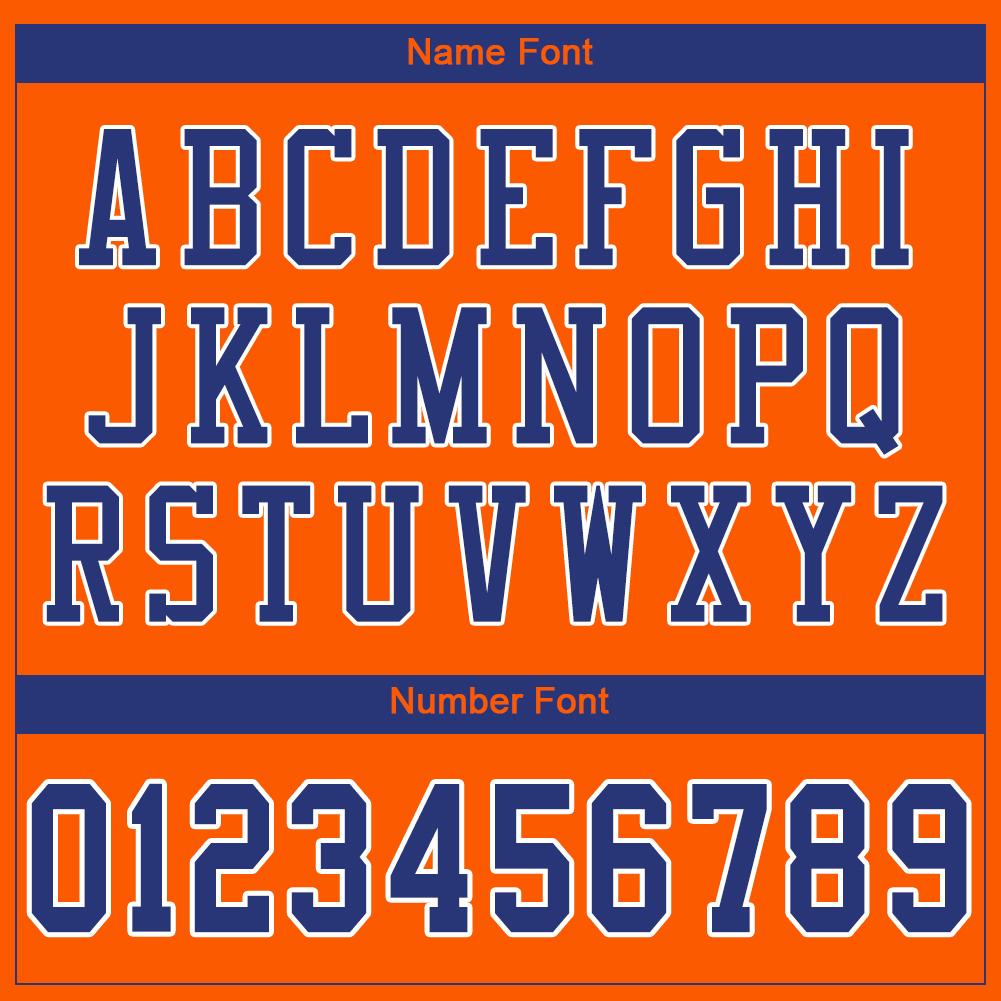 Custom Orange Royal-White Mesh Authentic Football Jersey