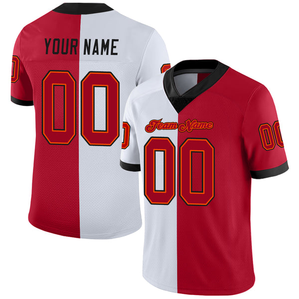 Custom Football Split Fashion Jerseys and Uniforms Authentic Sale Tagged "White" FansCustom