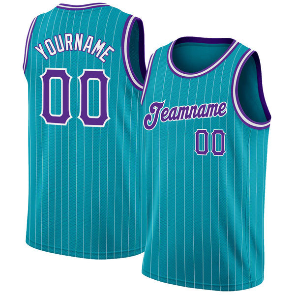 Cheap Custom Gray Black Pinstripe Light Blue-Pink Authentic Basketball  Jersey Free Shipping – CustomJerseysPro